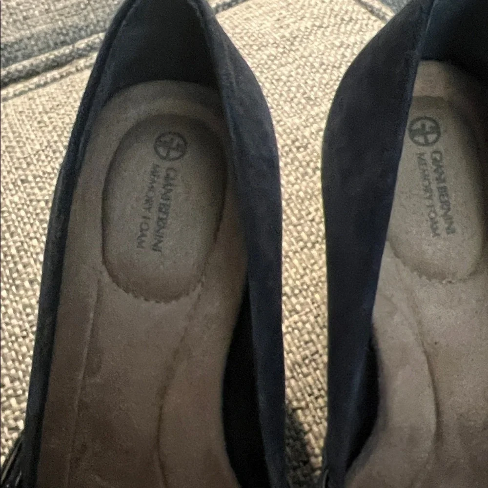 Giani Bernini Womens Vallariaa Faux Suede Mary Jane Navy